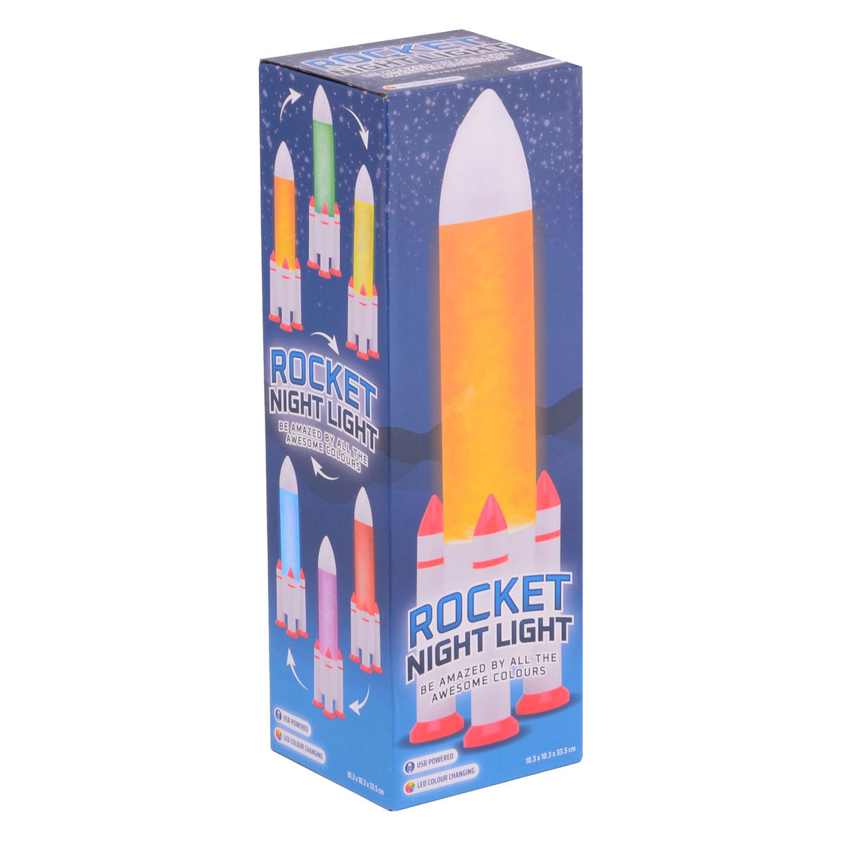 Johntoy raket natlampe med USB-tilslutning