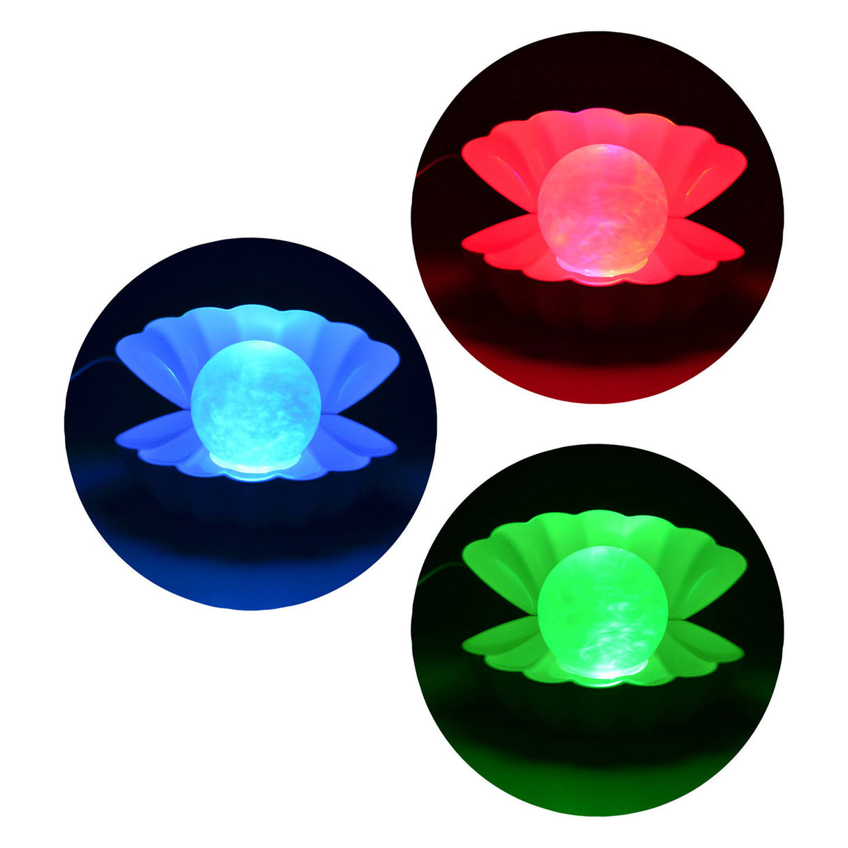 Johntoy perle natlampe pink med USB-tilslutning
