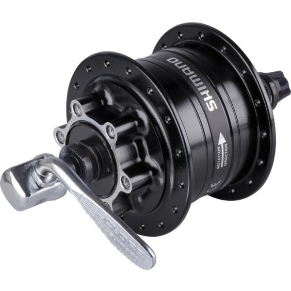 Shimano dynamo nav 32 huller hd-3d32 3 watt - til 6-bolt bremseskive - quick release - sort