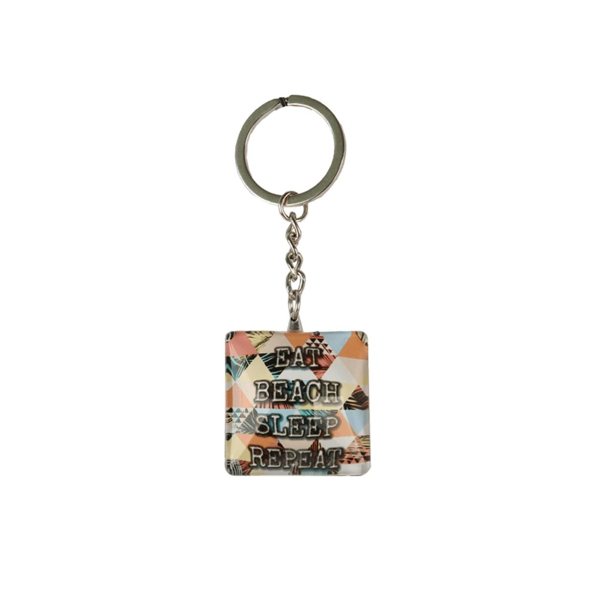 Gerkimex nøglering glas med tekst 3,5x3,5x2cm