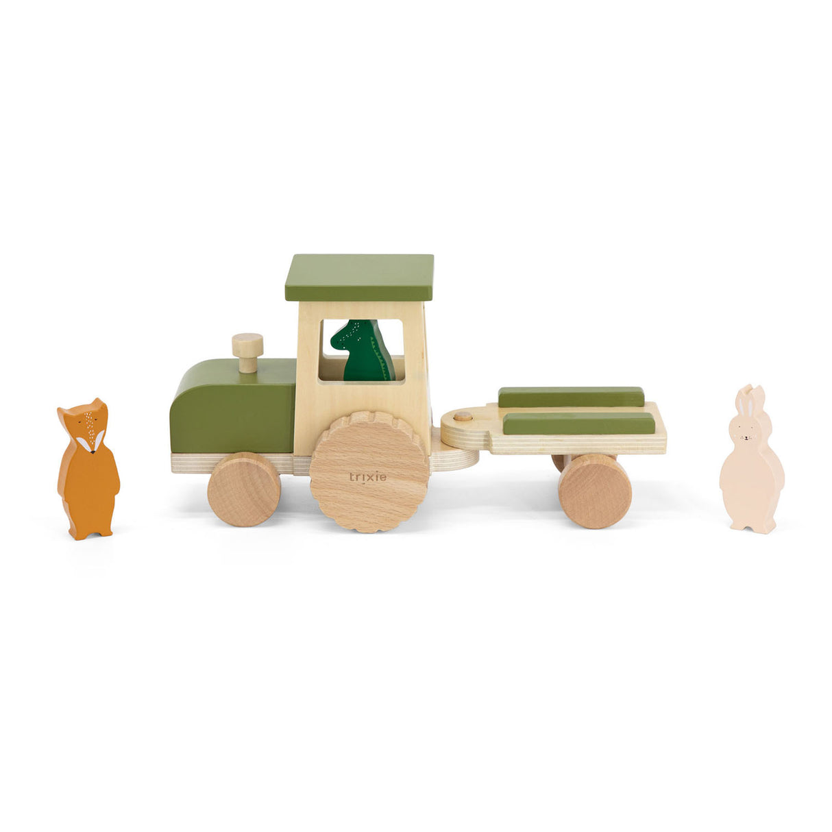 Trixie Wood Animal Tractor med trailer