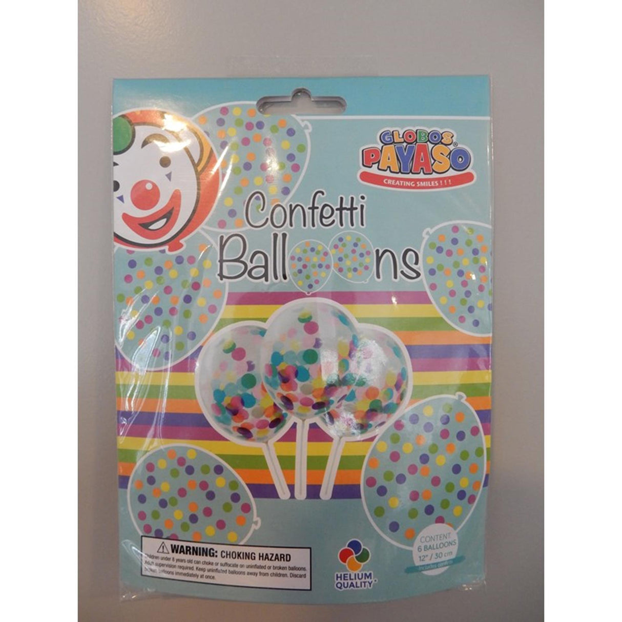 Globos konfetti balloner 30cm, 6 stk i en pose
