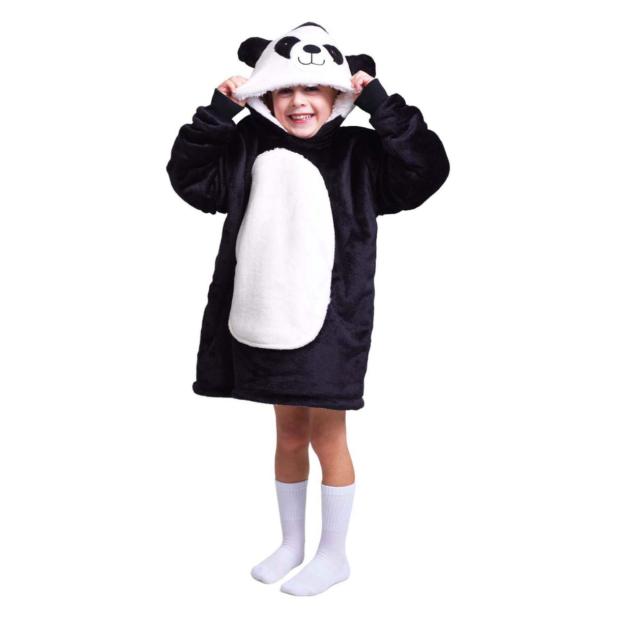 Noxxiez nuttet hættetrøje lille sweater panda, 3-6 år