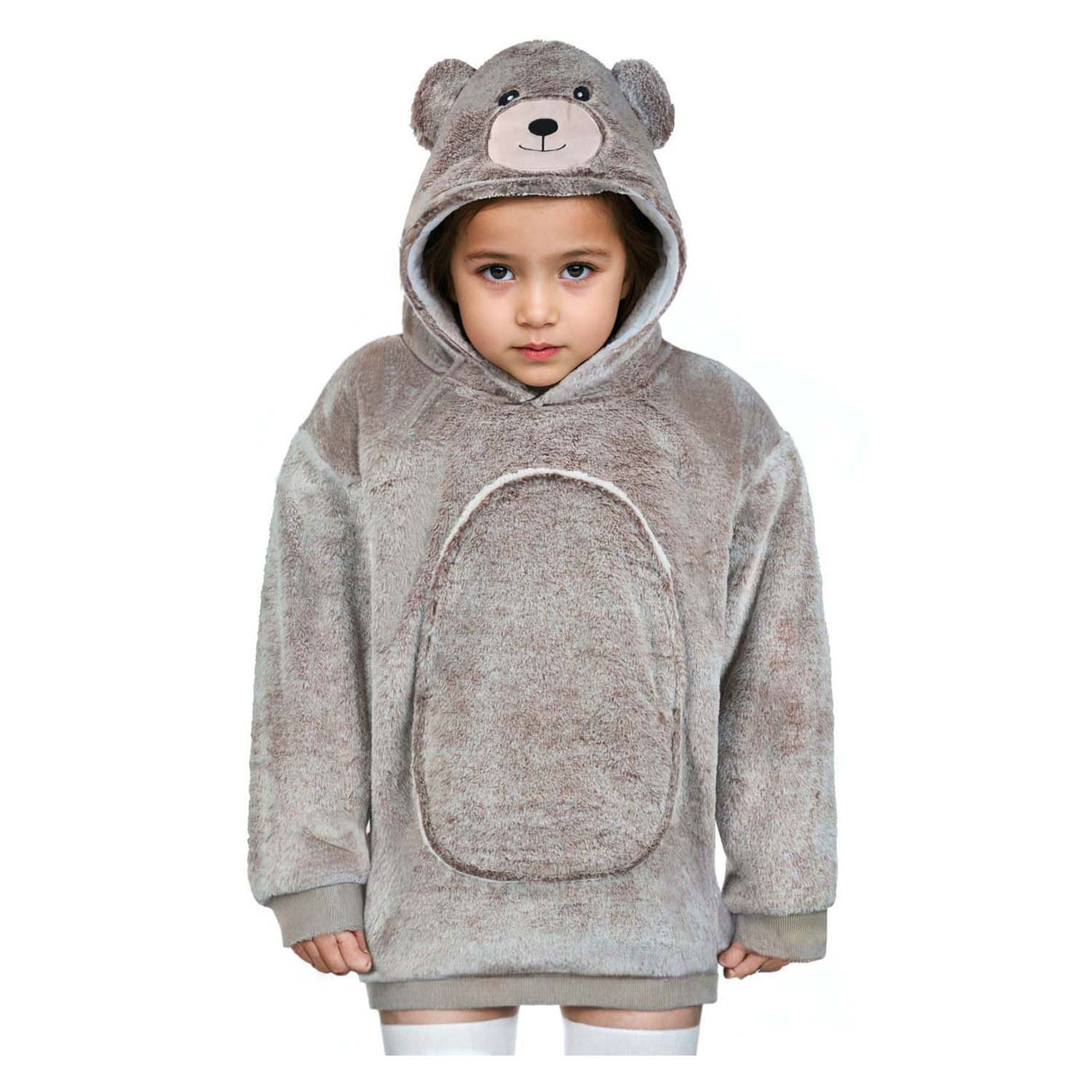 Noxxiez nuttet hættetrøje lille sweaterbjørn, 3-6 år