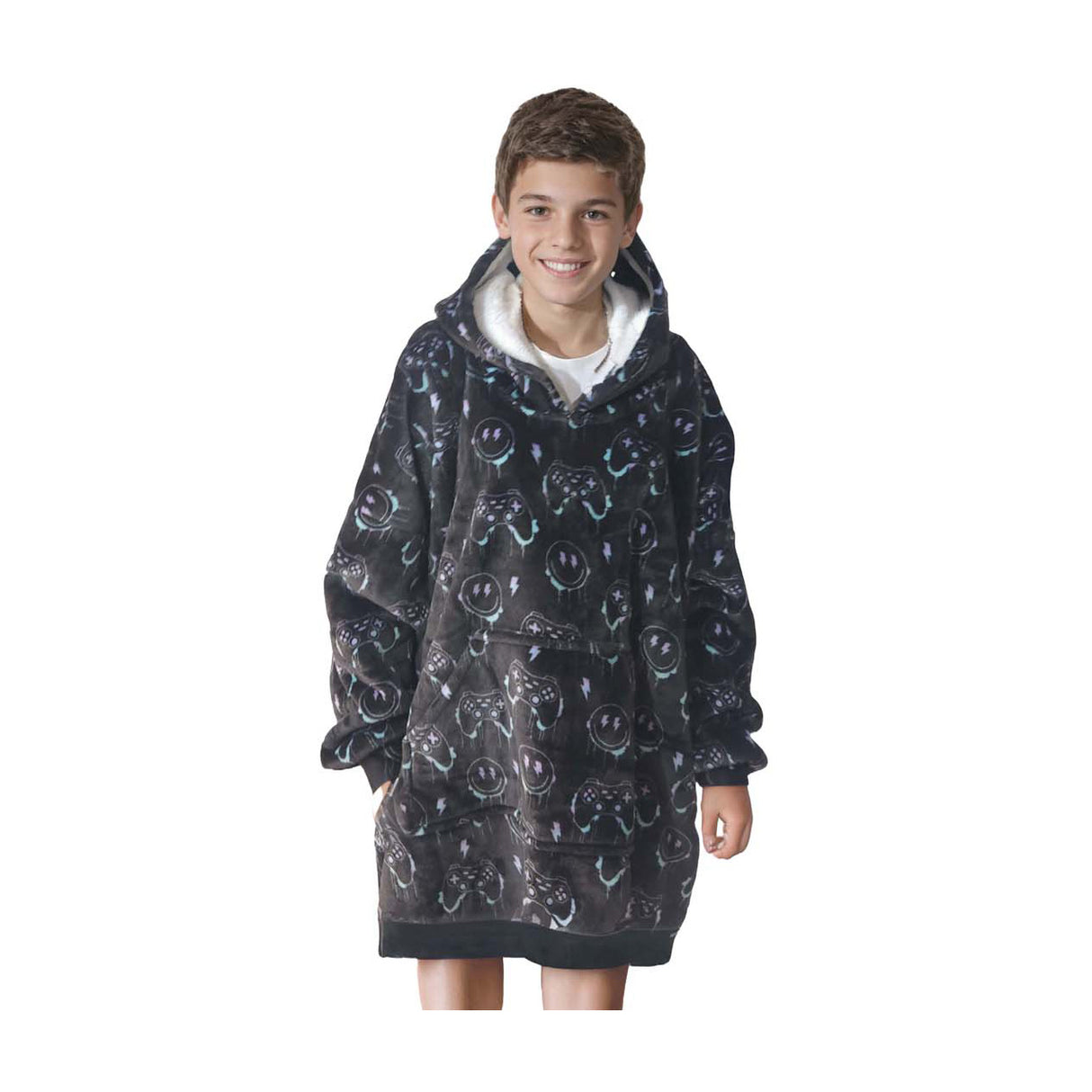 Noxxiez nuttet hættetrøje medium sweater gaming, op til 160 cm