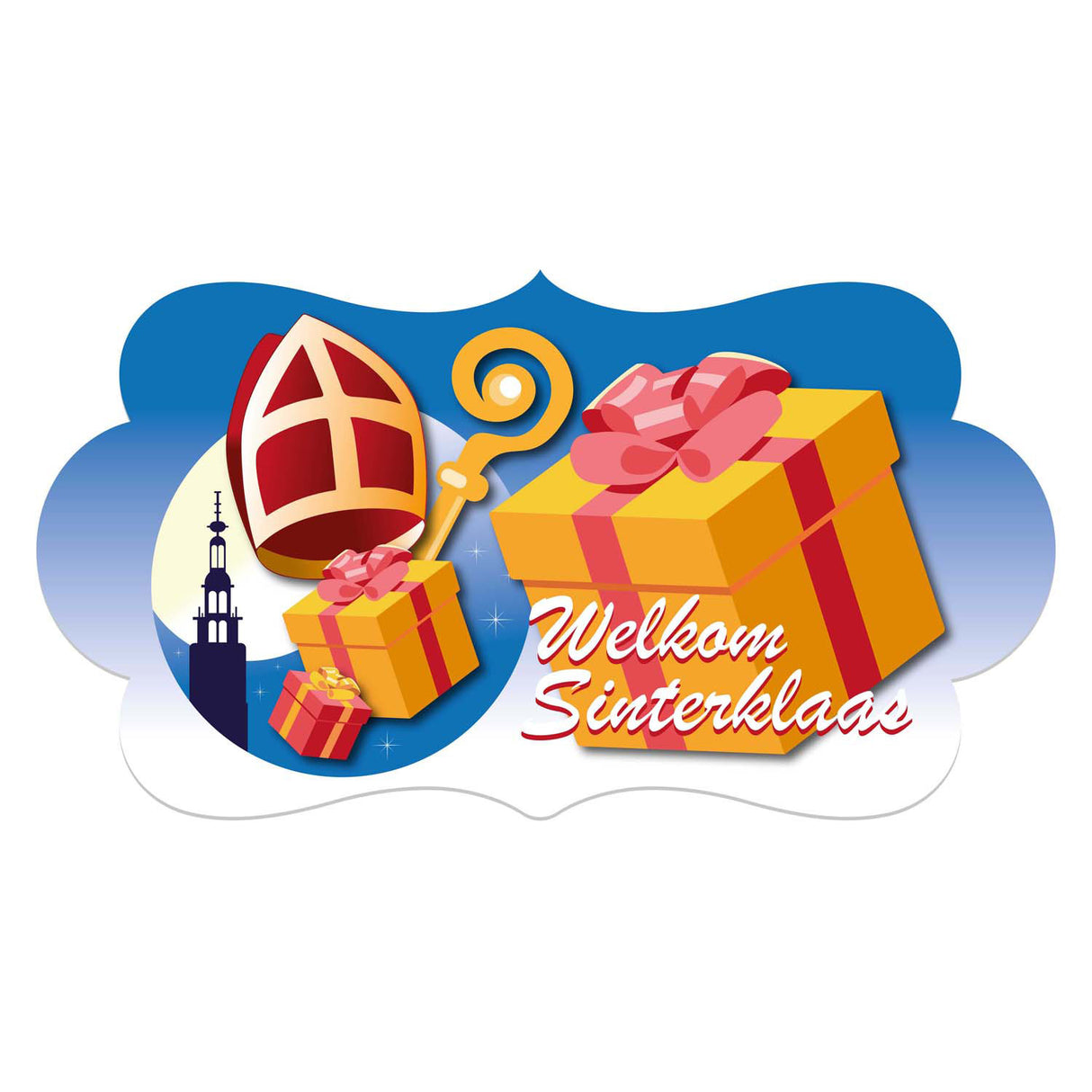 Haza hvidt skæg festskilt velkommen Sinterklaas