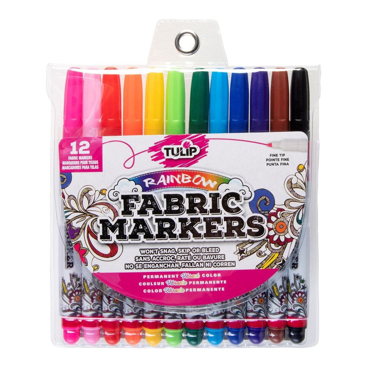 Tulipan • tekstil tuscher regnbue 12stk.