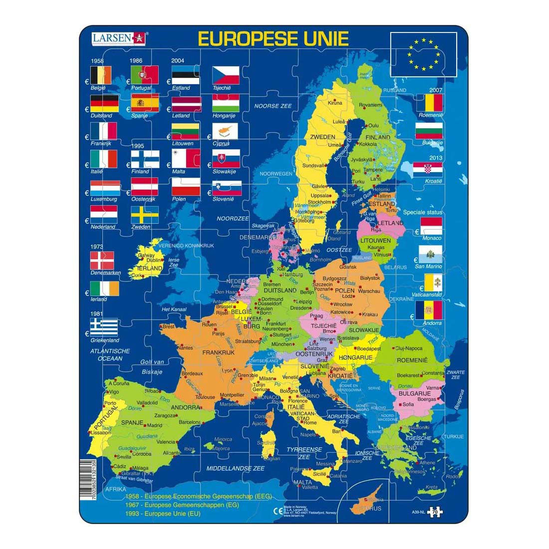 Selecta Larsen puslespil den Europæiske Union, 70 stk.
