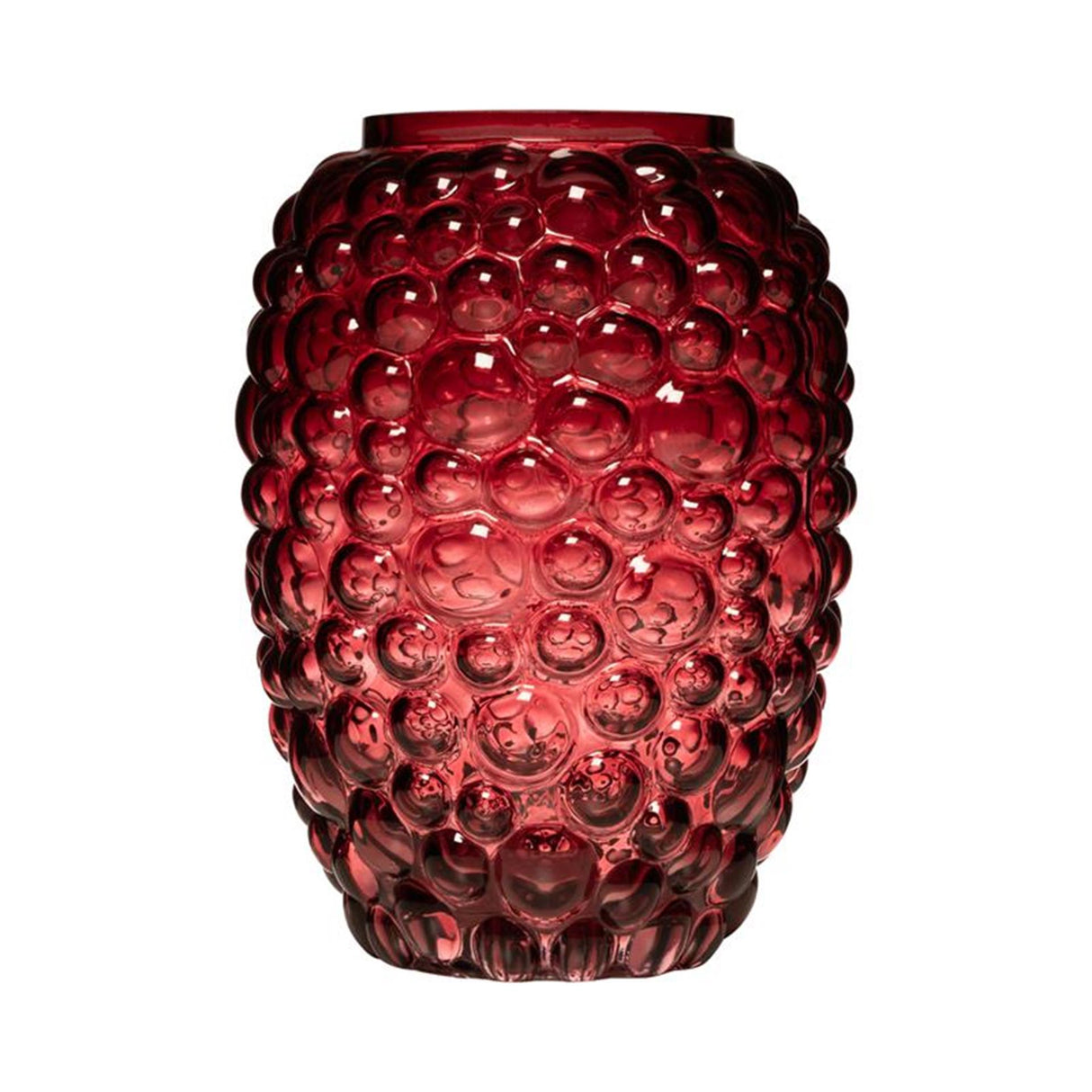 Øse glas bibble mave vase rød ã˜15xh20cm