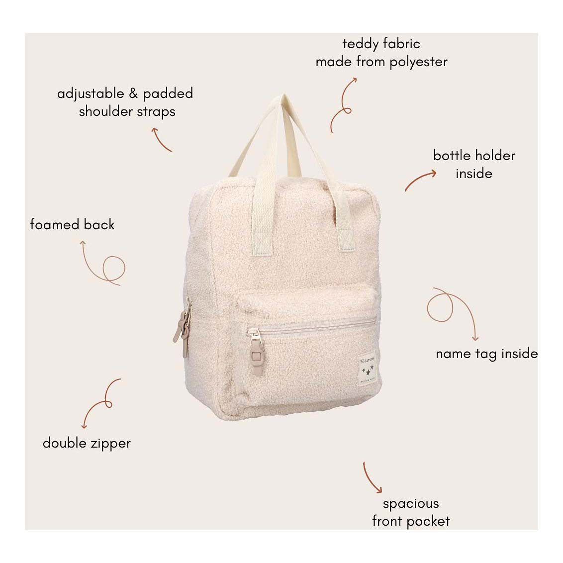 Kidzroom rygsæk berlin soft whispers beige