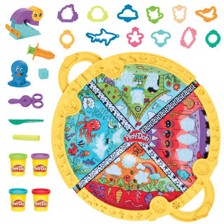 Hasbro play-doh fold and take legemåtte - modellervoks - 4 play-doh krukker - nemme at opbevare - håndværk til børn