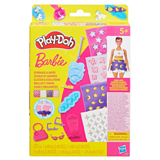 Play-doh mønsterpakke barbie glitter og ædelsten - refill sæt - modellering ler