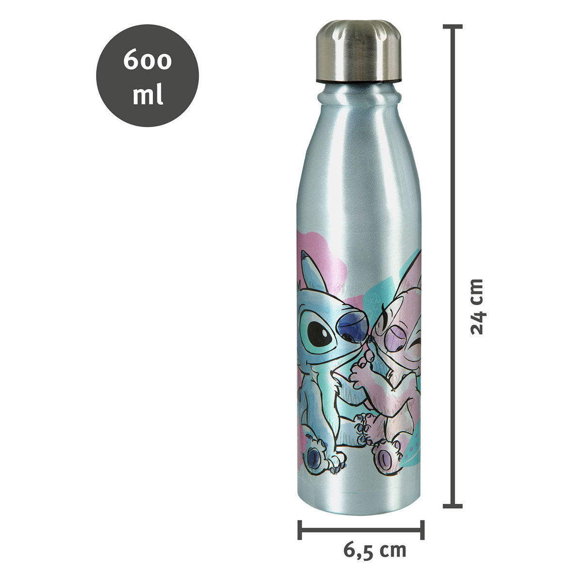Undercover Drinking Bottle Stitch Aluminium, 600 ml