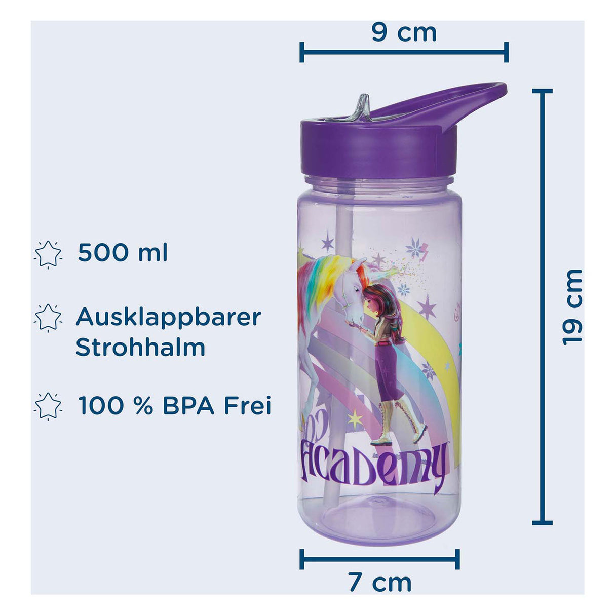 Undercover unicorn academy drikkekop 500ml unicorn regnbue design.