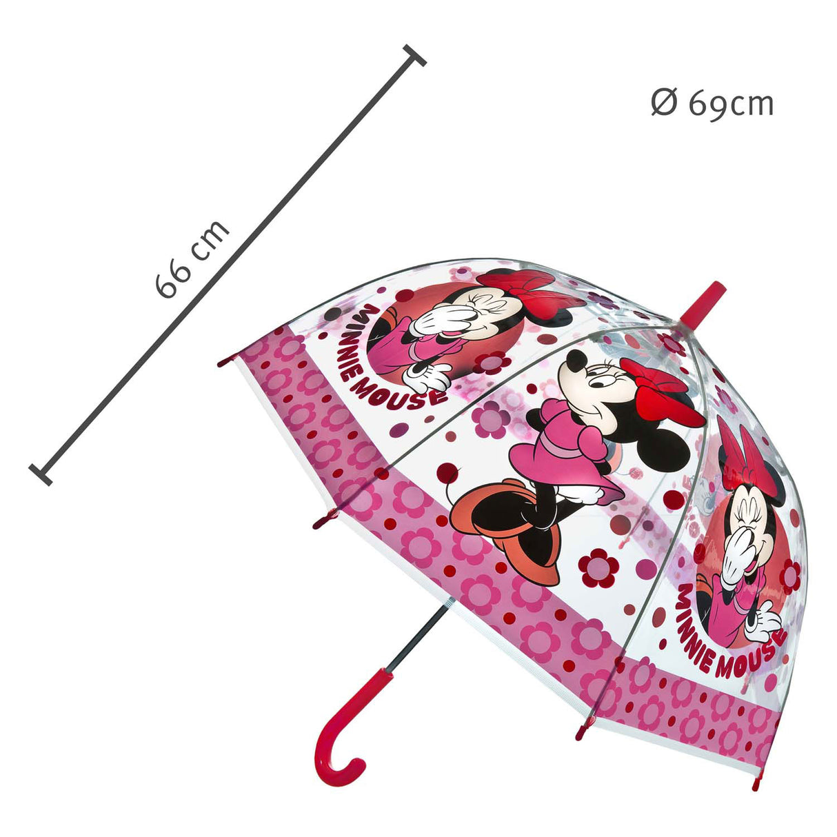 Undercover gennemsigtig paraply minnie mouse