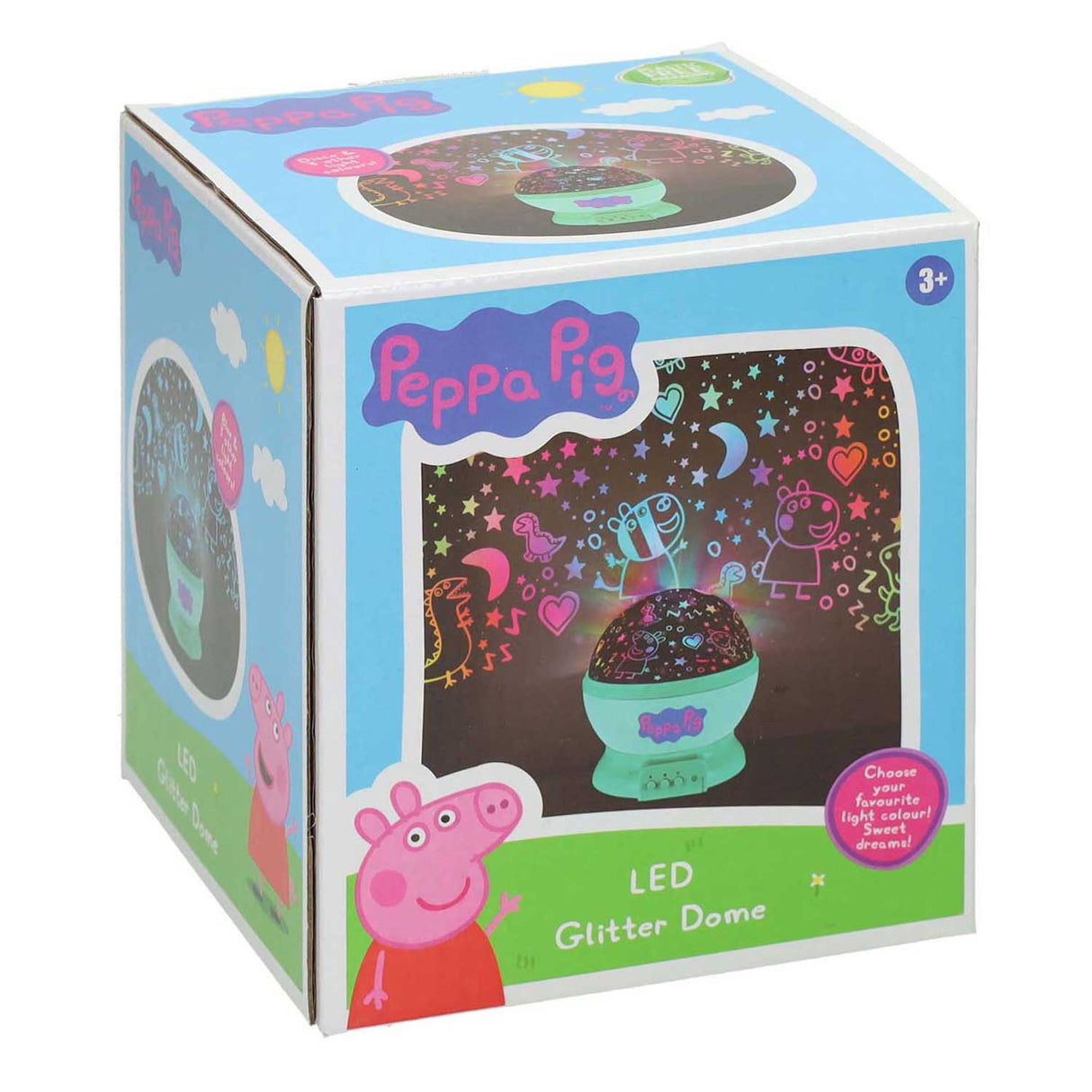 Toyland Peppa Pig LED lampe glitter kuppel
