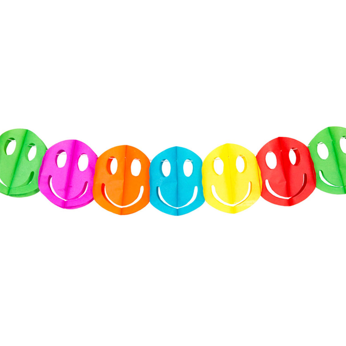 Folat bv papir mini guirlande - smiley, 2 mtr.