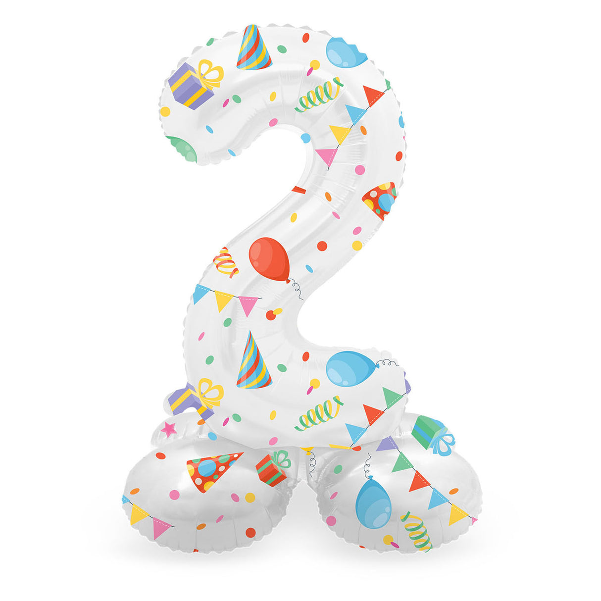 Folat bv stående folieballon glædelig fest nummer 2 -72cm