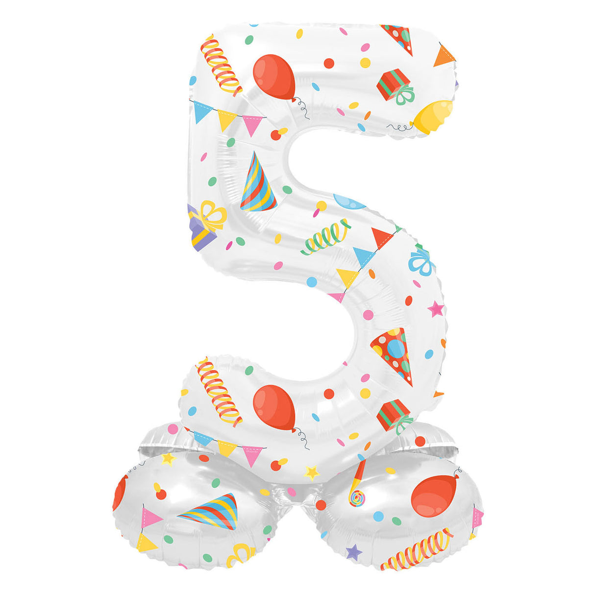 Folat bv stående folieballon glædelig fest nummer 5 -72cm