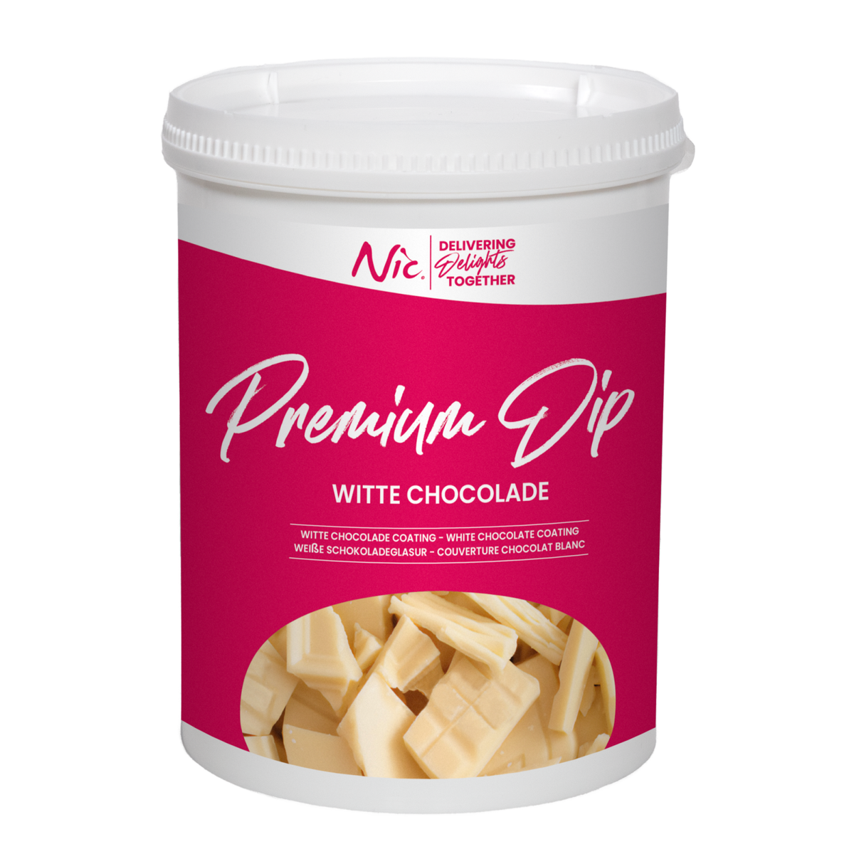 Nic premium dip hvid chokolade (1,2 kg)
