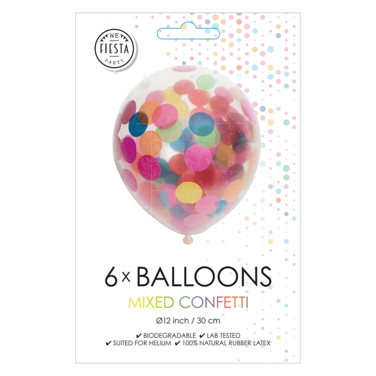 Globos konfetti balloner papir konfetti mix 30cm, 6 stk.
