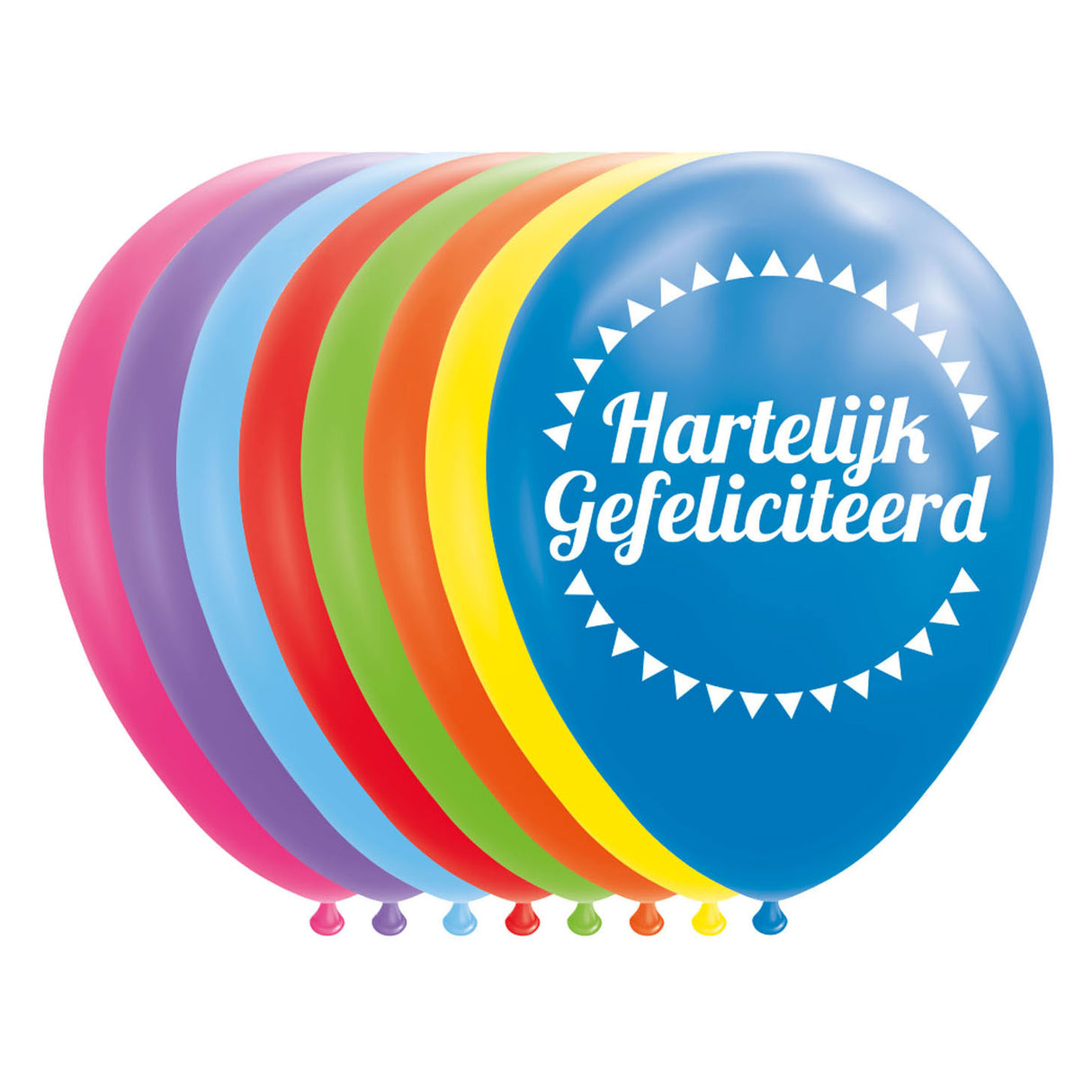 Globos balloner tillykke mix farver 30cm, 8 stk.