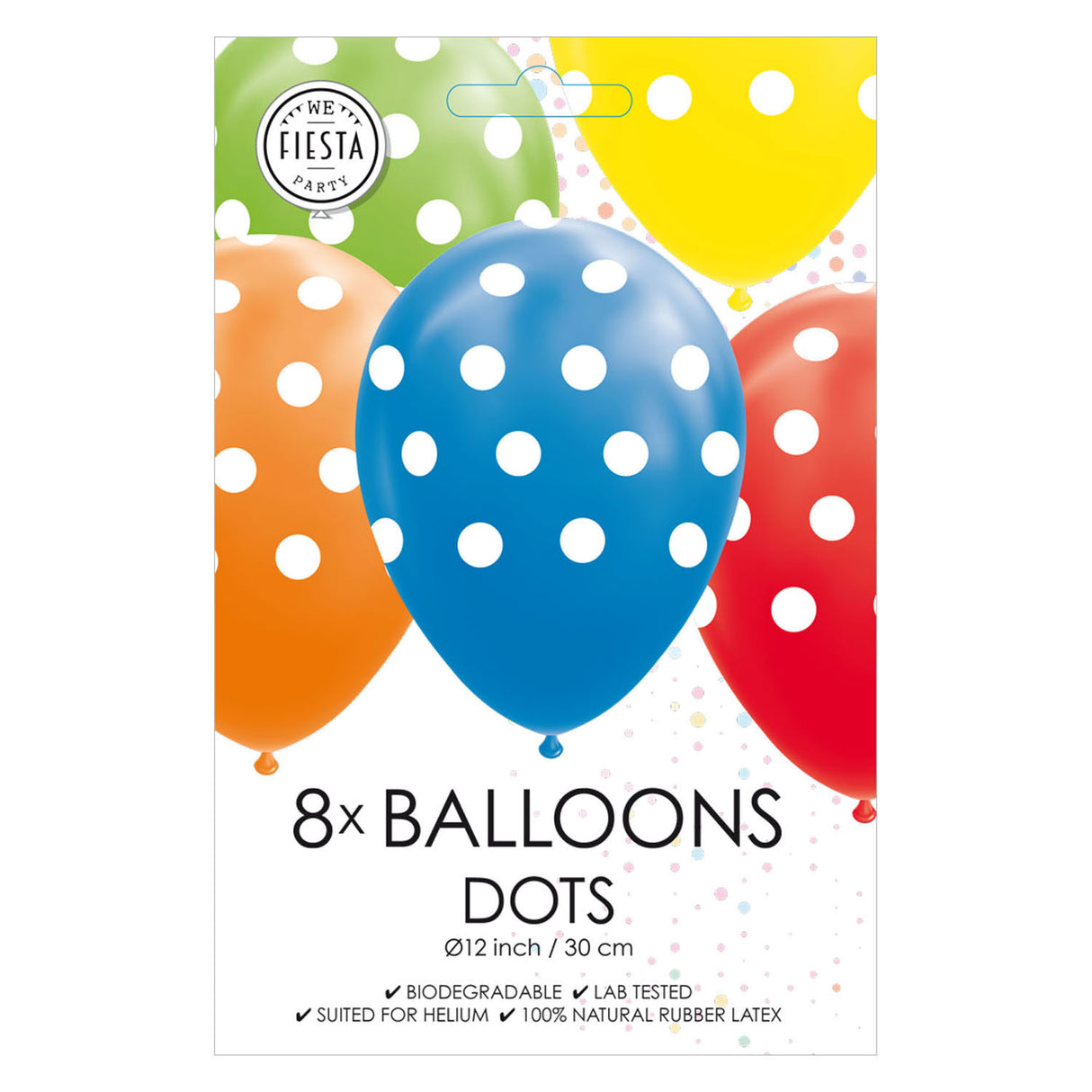 Globos balloner prikker mix farver 30cm, 8 stk.