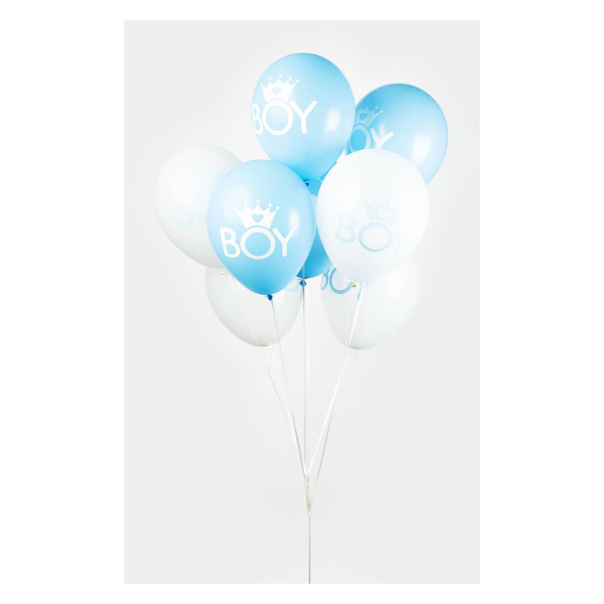 Globos balloner søn baby blå hvid 30cm, 8 stk.