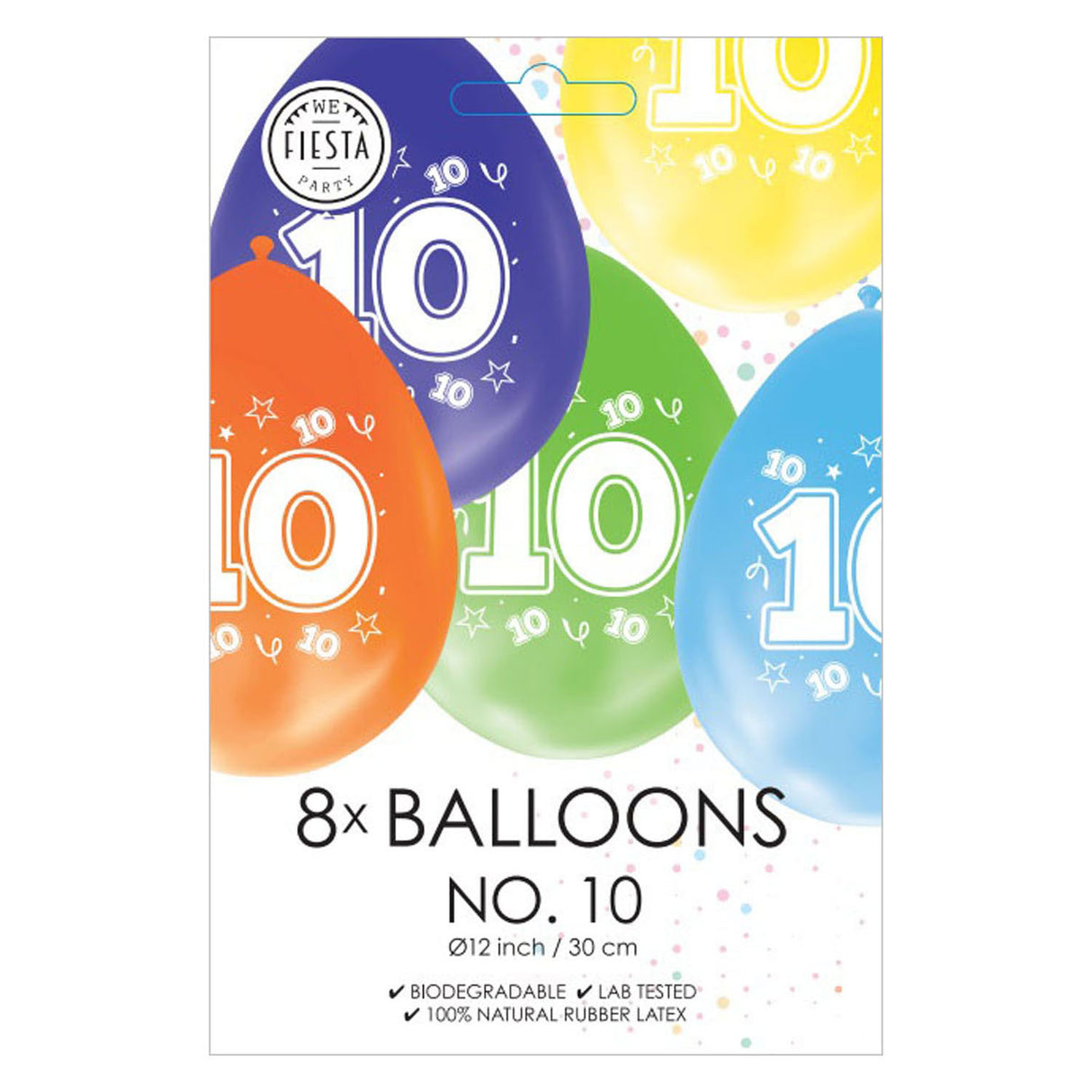Globos balloner 2-sidet trykt nummer 10, 8 stk.