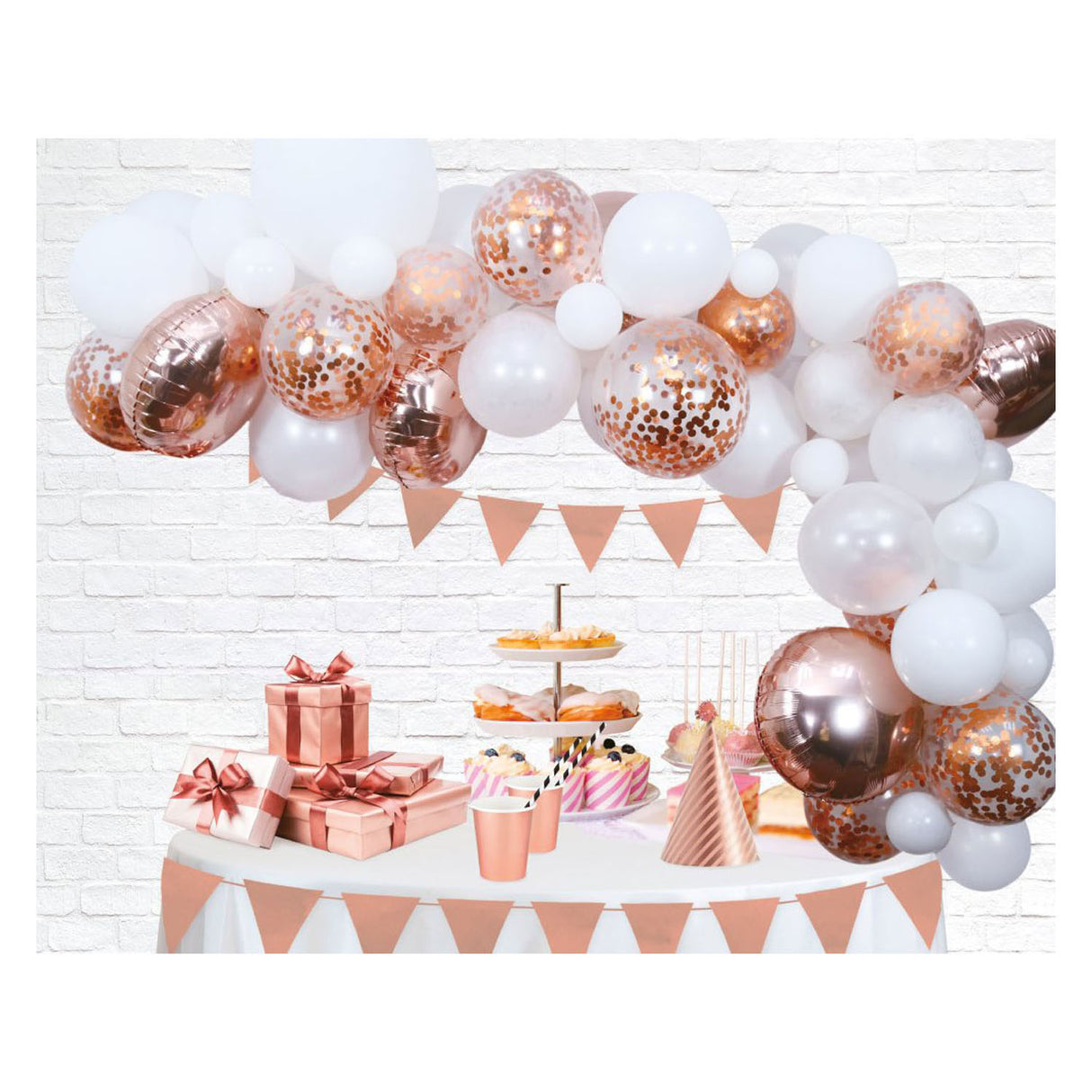 Globos ballonbuesæt i rosa guld
