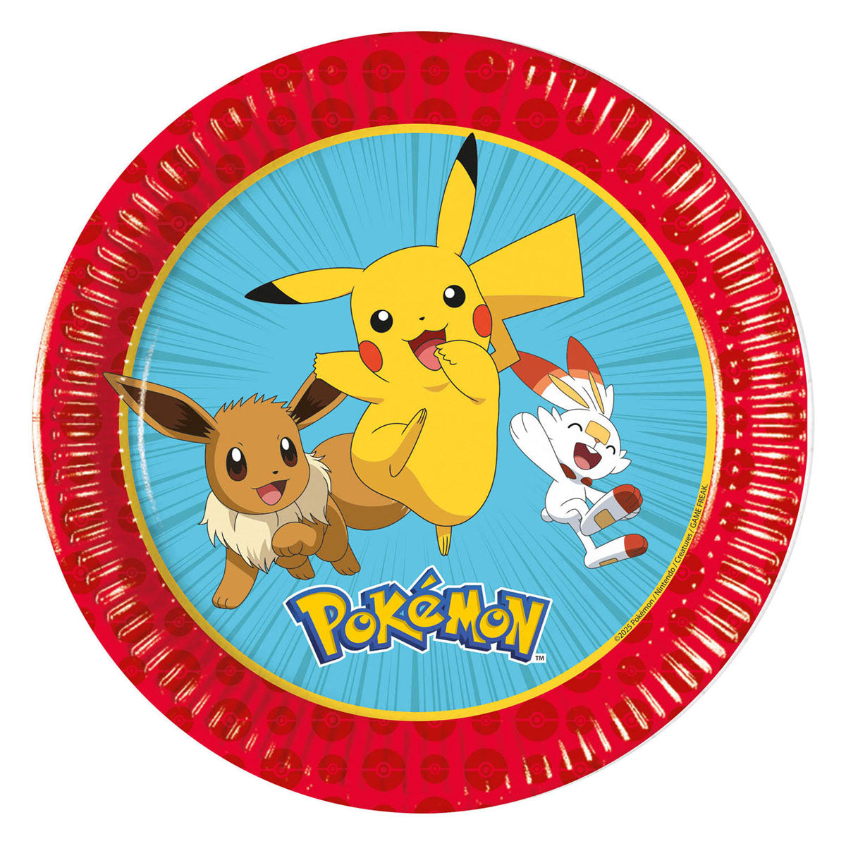 Globos papirtallerkener 20cm næste generation pokemon - 8 stk.