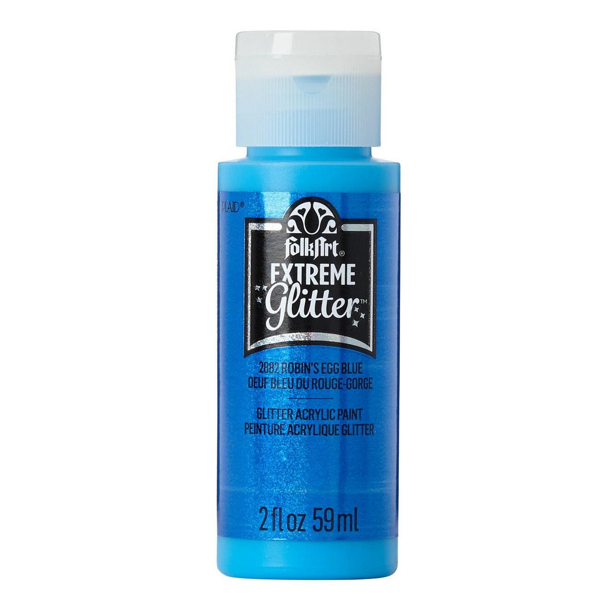 Folkart • ekstrem glitter akrylmaling robin's egg blue 59ml