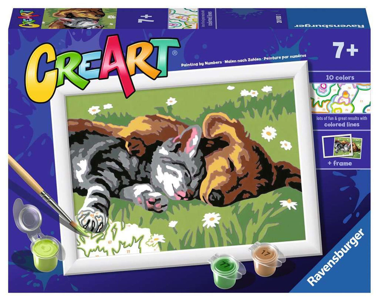 Ravensburger creart sovende katte og hunde - mal efter tal til børn