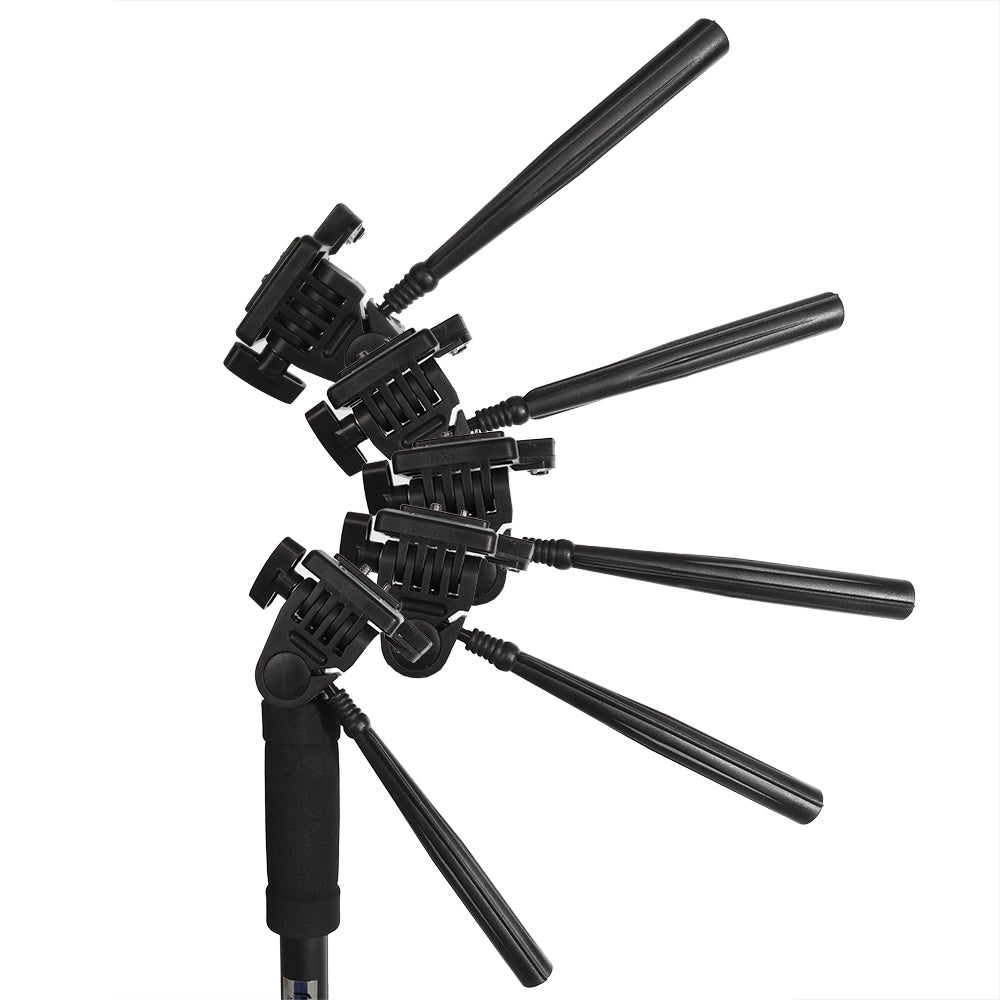 Falcon eyes enkeltbensstativ + 3-vejs hoved MP-3 4 sektioner 178 cm