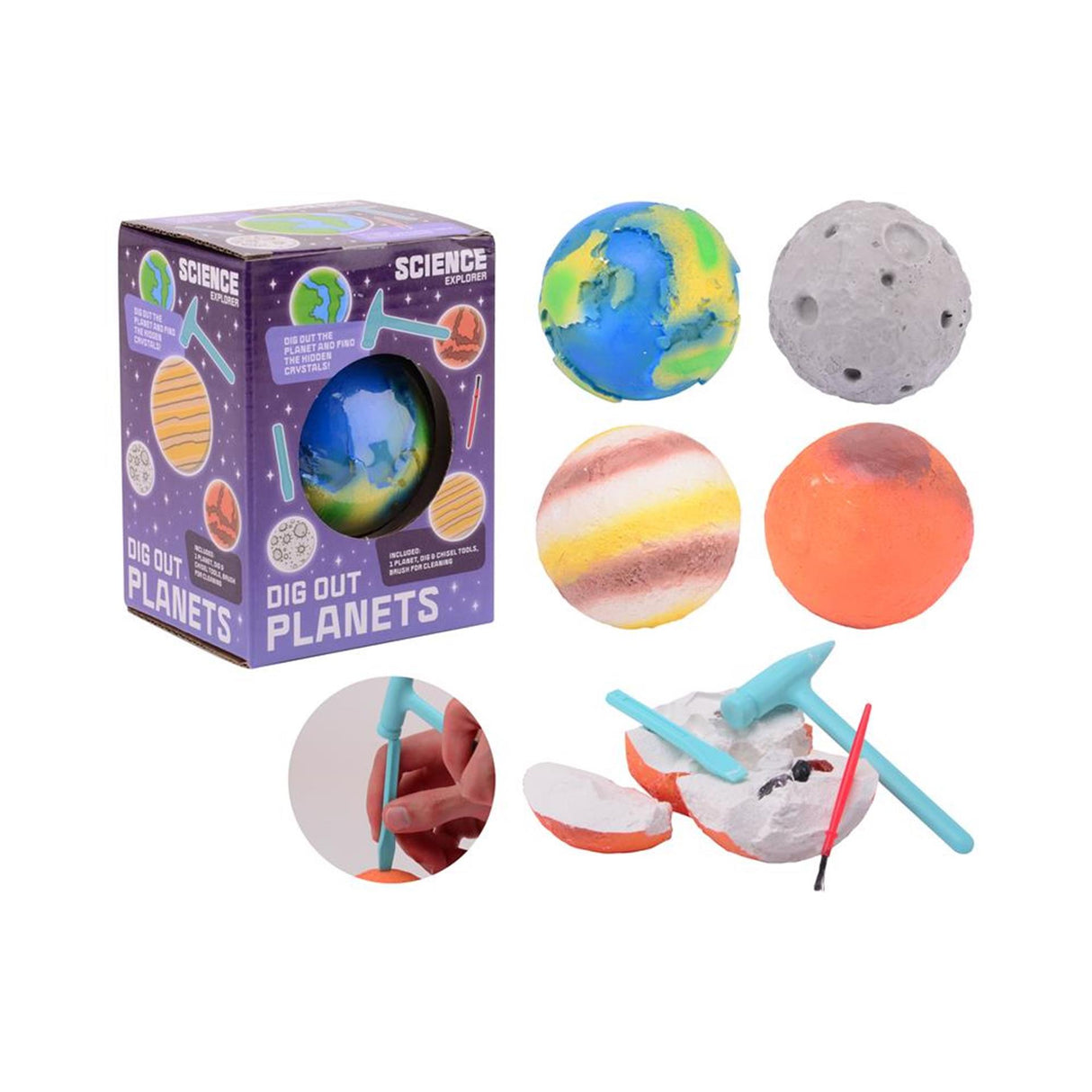 Johntoy john toy science explorer planets skæresæt, 4 assorterede