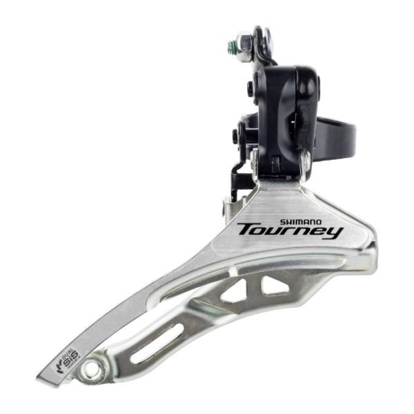 Shimano forskifter turnering fd-ty300 3x6 7 speed - nedsving - nedad træk - høj klemme ø31,8 mm - 42t - (66-69°)