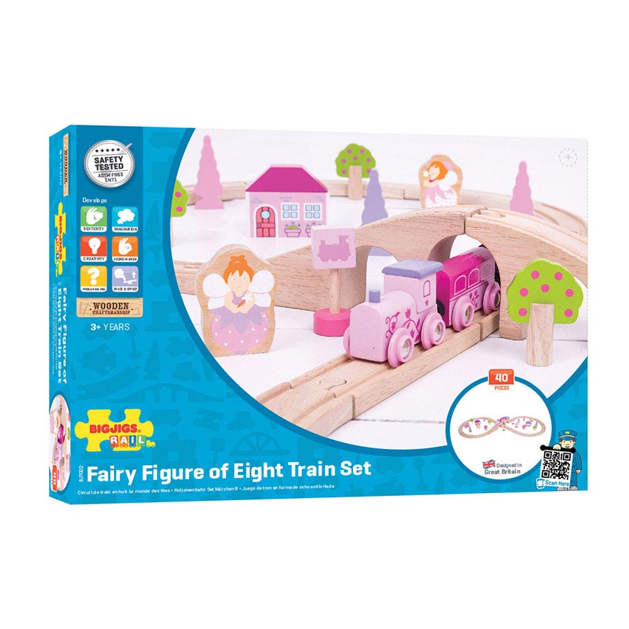 Bigjigs trætogsæt pink 40 dele