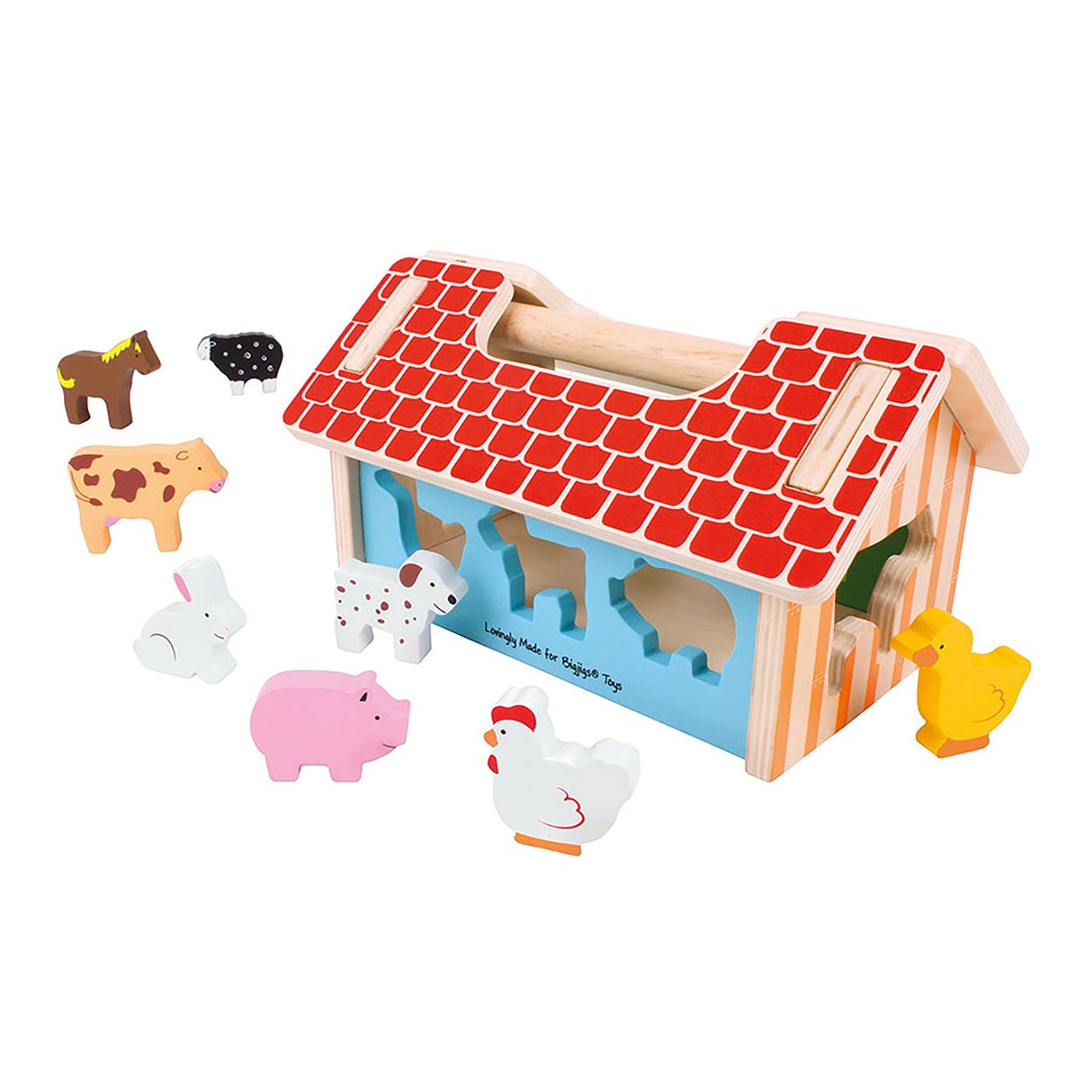 Bigjigs sorteringsboks i trægårdsform