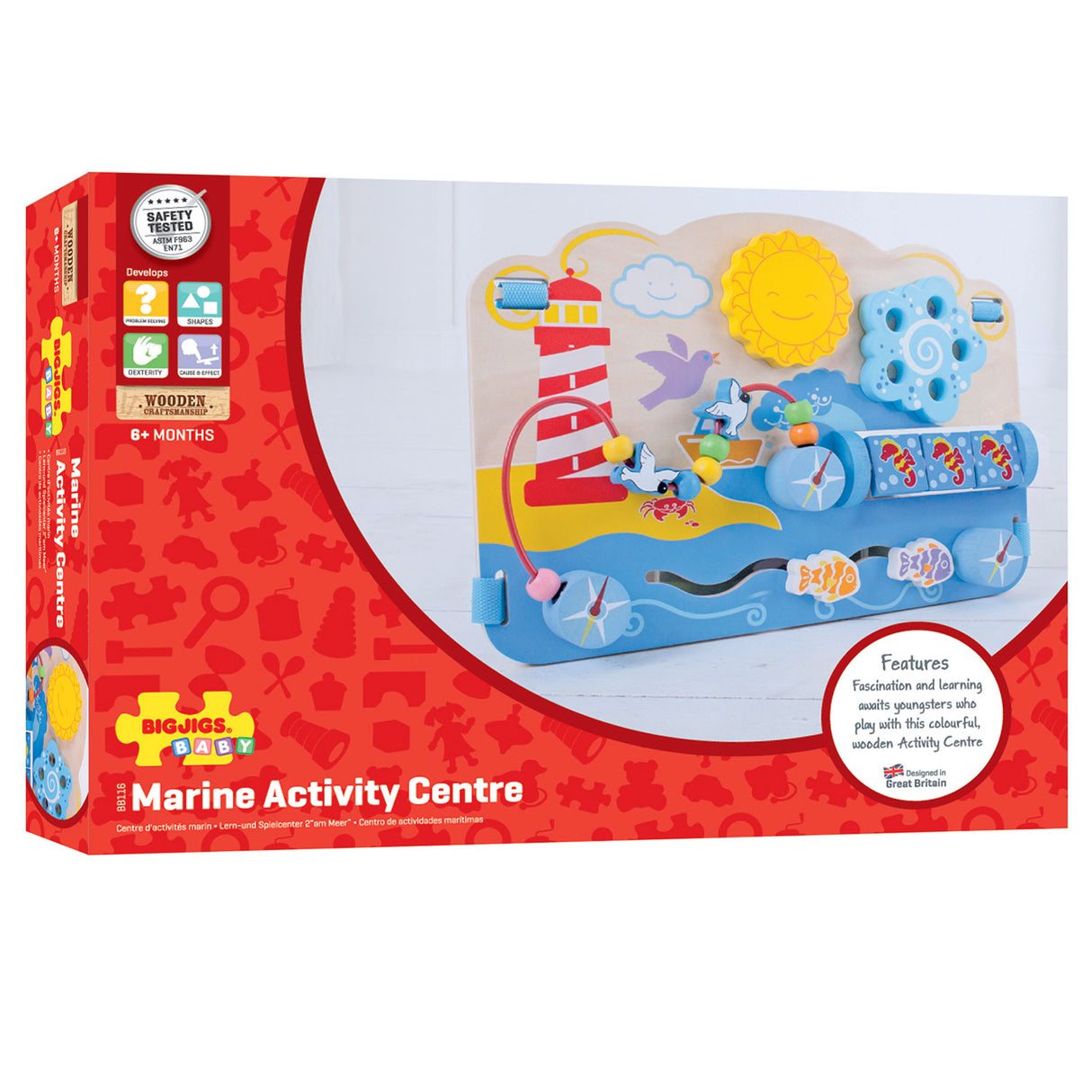 Bigjigs aktivitetscenter marine boks spilleplade