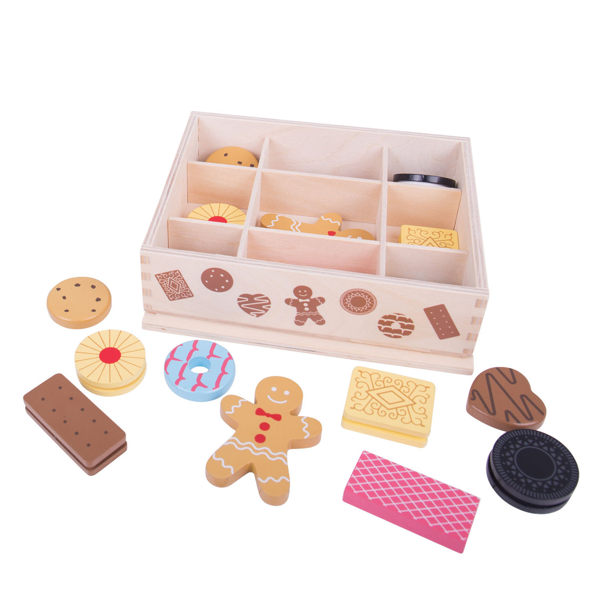 Bigjigs legetøj - trækasse med småkager