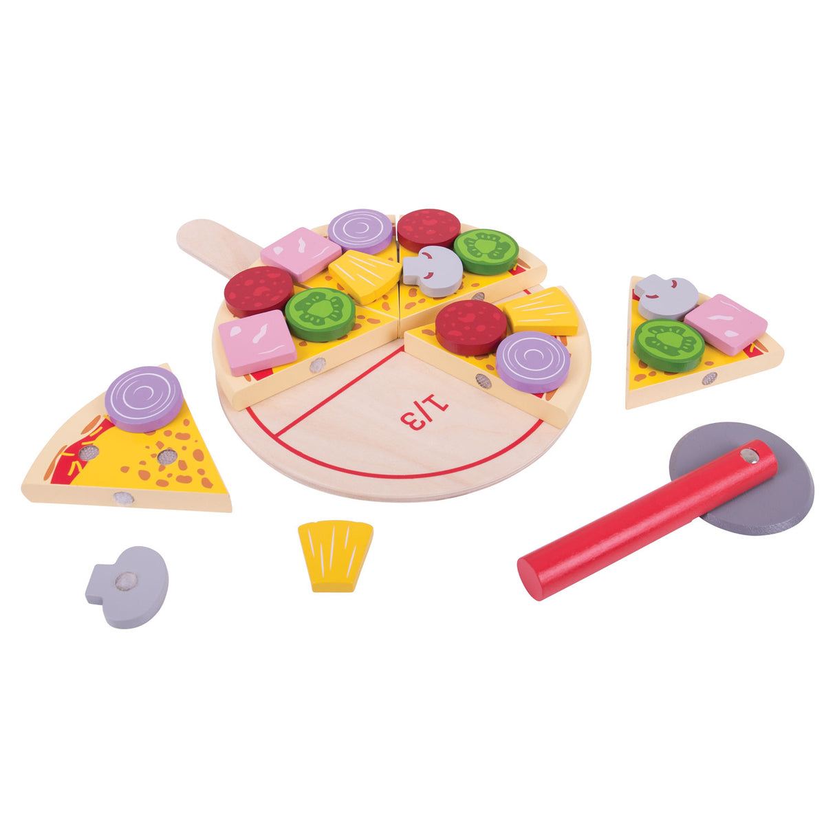 Bigjigs legetøjsmad - pizzaskæring