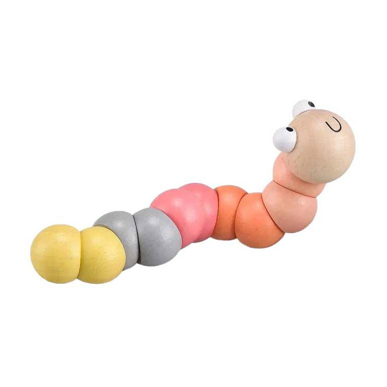 Bigjigs træorm - pastel