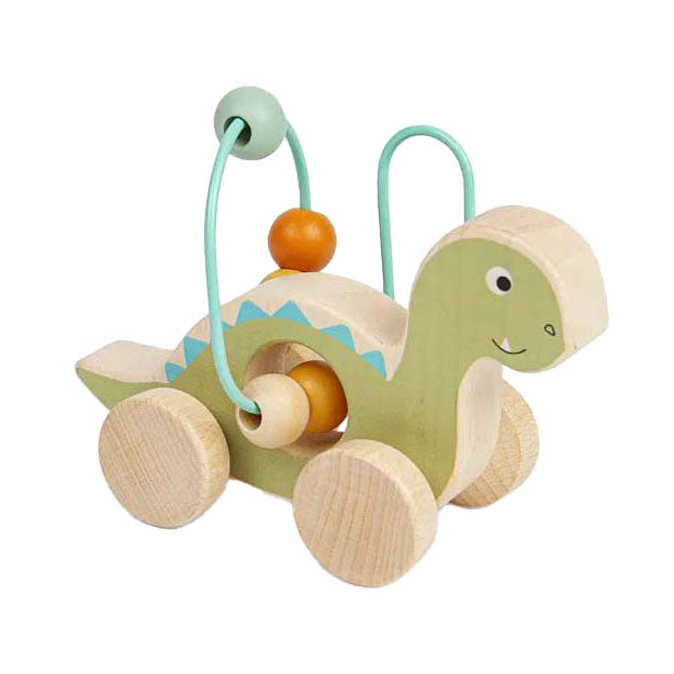 Bigjigs træskubbefigur diplodocus med perleramme