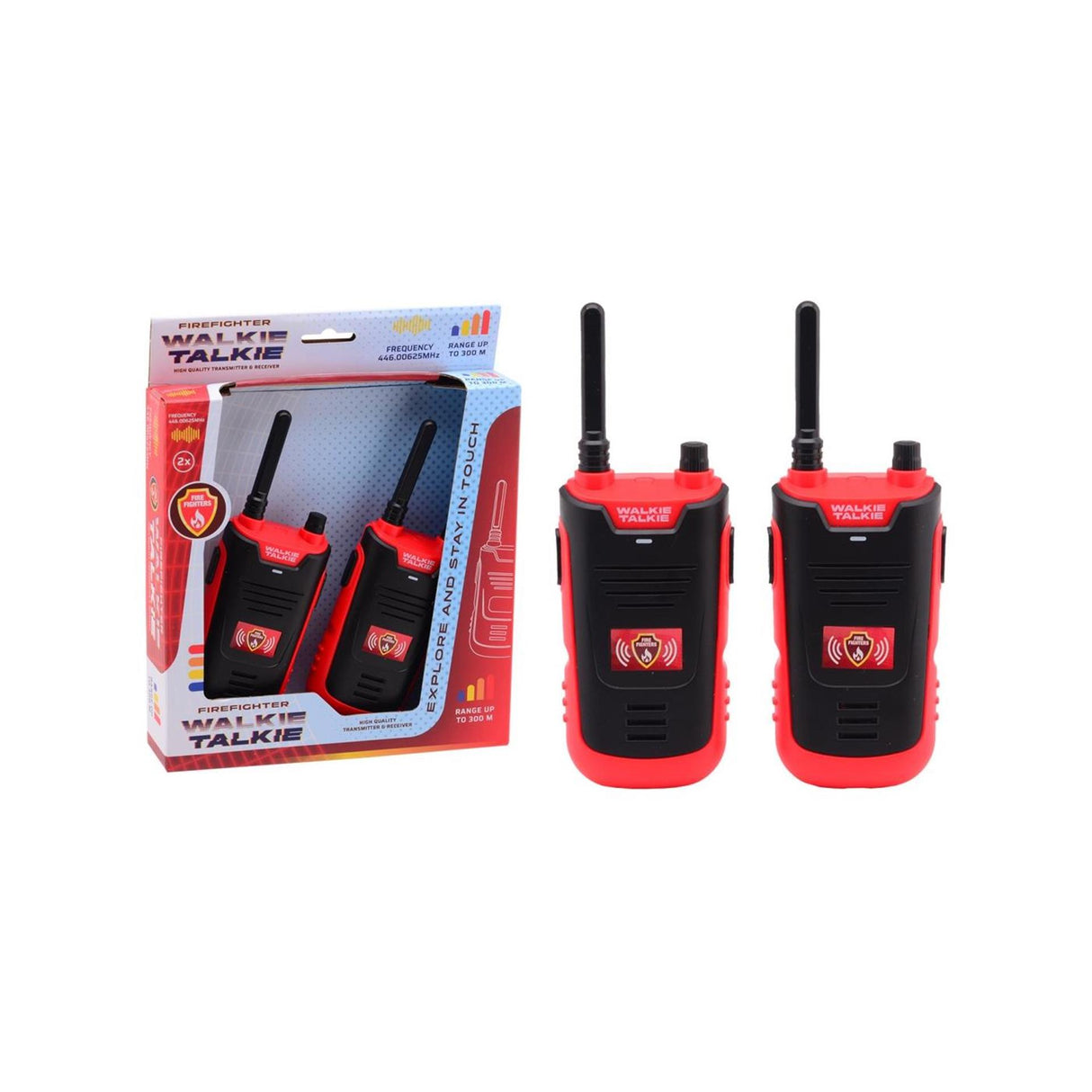 Johntoy walkie talkie brandvæsen - 300 meter rækkevidde
