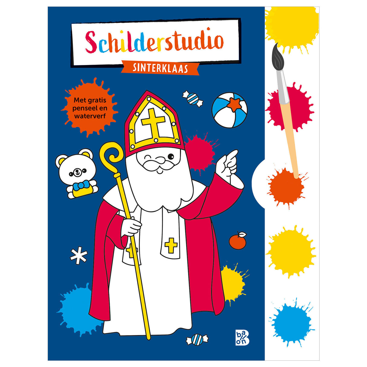 Standard forlags malebog med malerpalet og pensel Sinterklaas