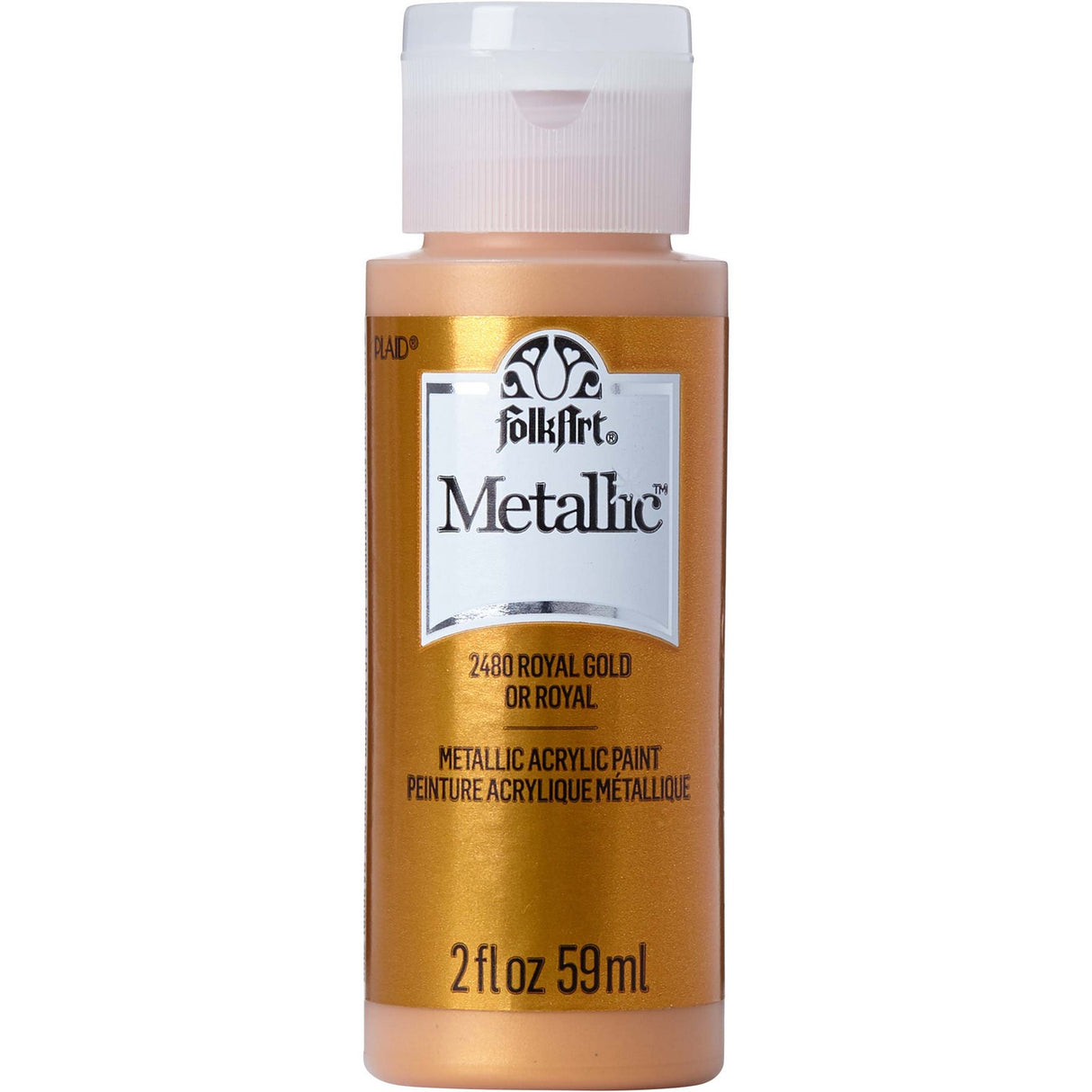Folkart • metallisk akrylmaling kongeguld 59ml