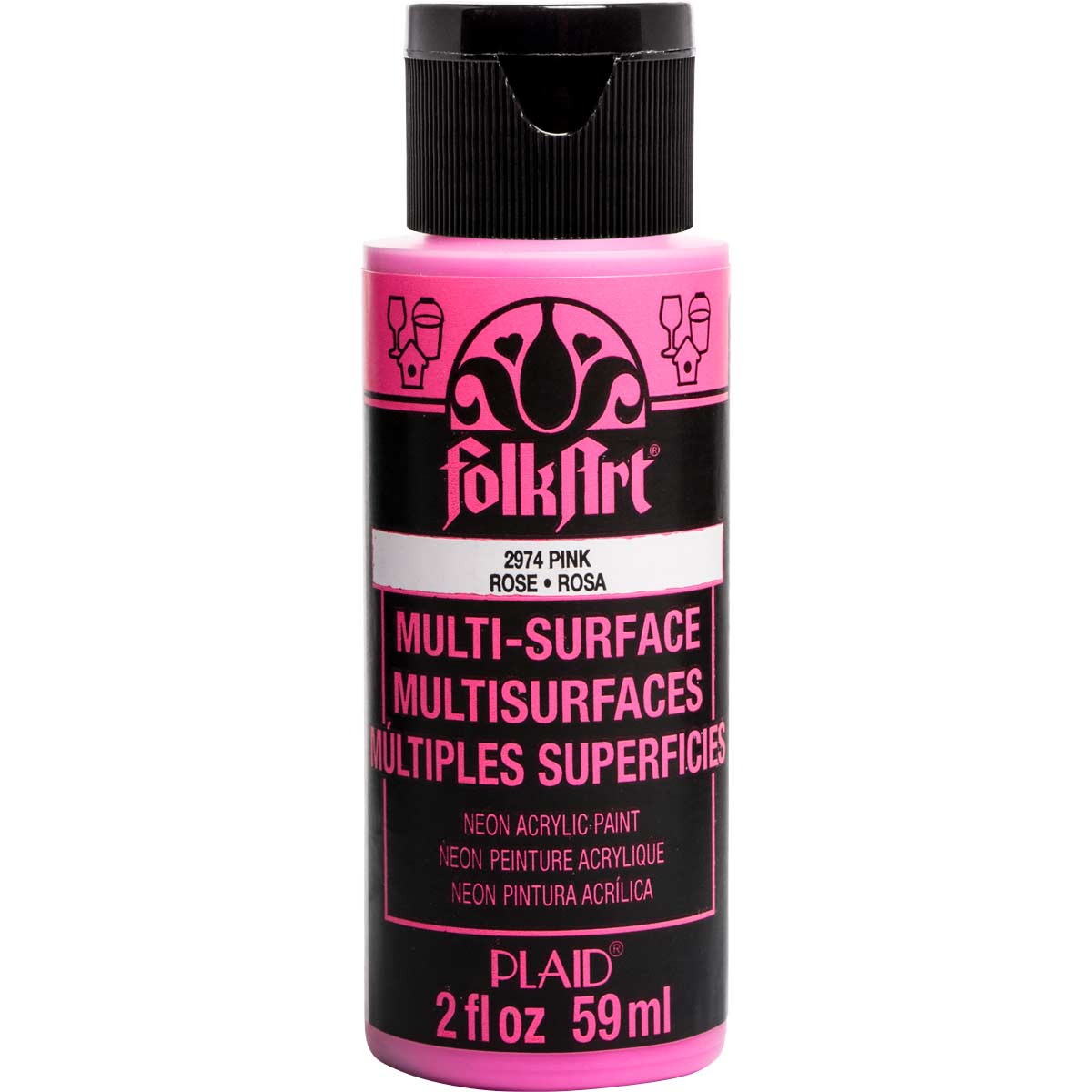 Folkart • multi-surface neon glød pink 59ml