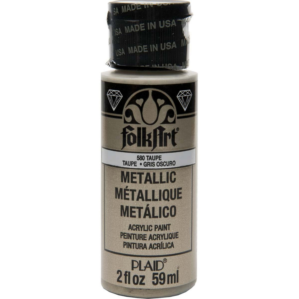 Folkart • metallisk akrylmaling taupe 59ml