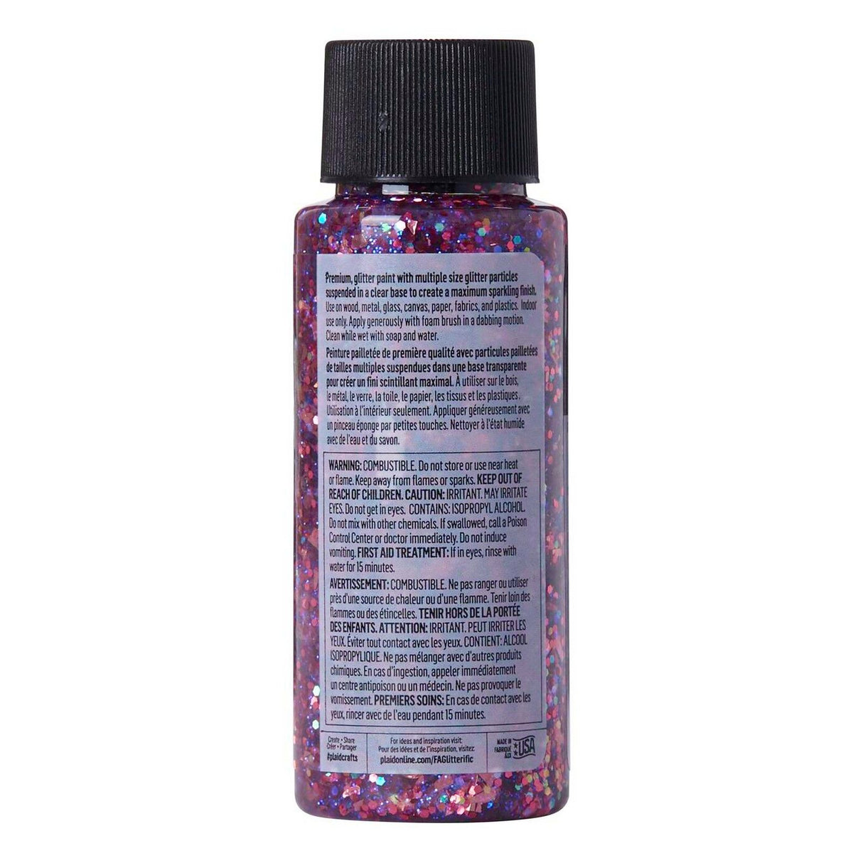 Folkart • glitrende farver hot pink 59ml