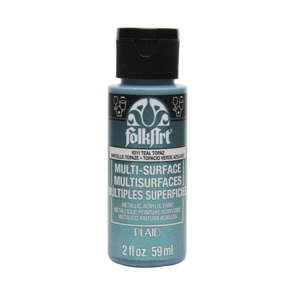 Folkart • multi-surface metallisk blågrøn topas 59ml
